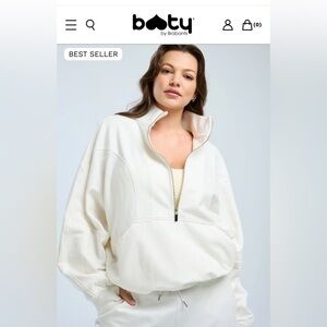 White Half-Zip Pullover